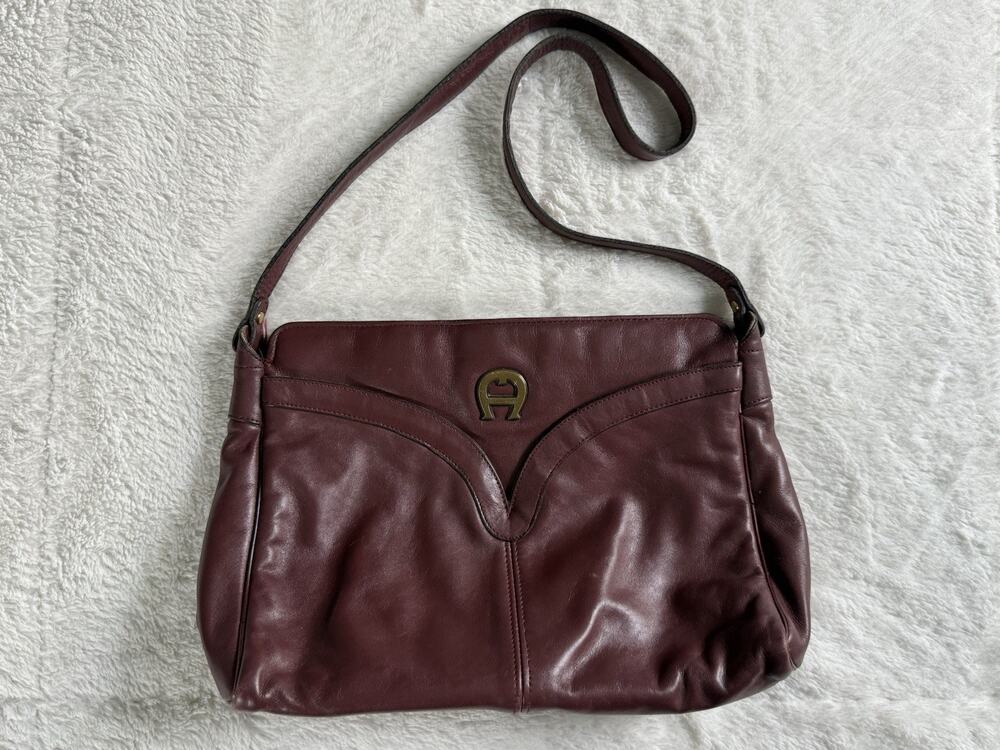 Vintage Etienne Aigner Oxblood Leather Shoulder Bag Gorgeous